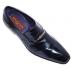 Mezlan Navy Blue Genuine Eel/Cordovan Leather Loafers 3337